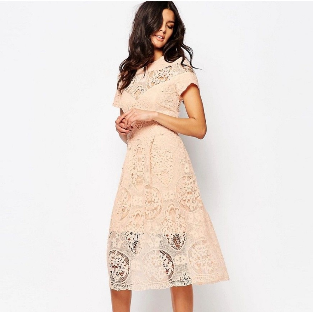 River Island Premium Lace Midi Dress